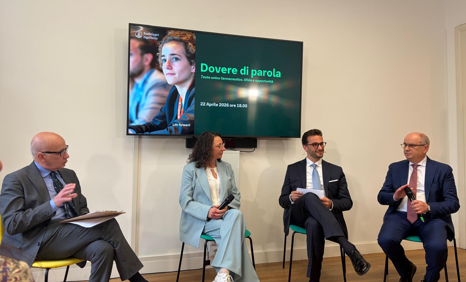 Testo unico della legislazione farmaceutica, istituzioni e industria a confronto sulle sfide del sistema in “Dovere di parola”